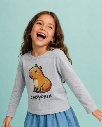 Remera Infantil Manga Larga Capibara