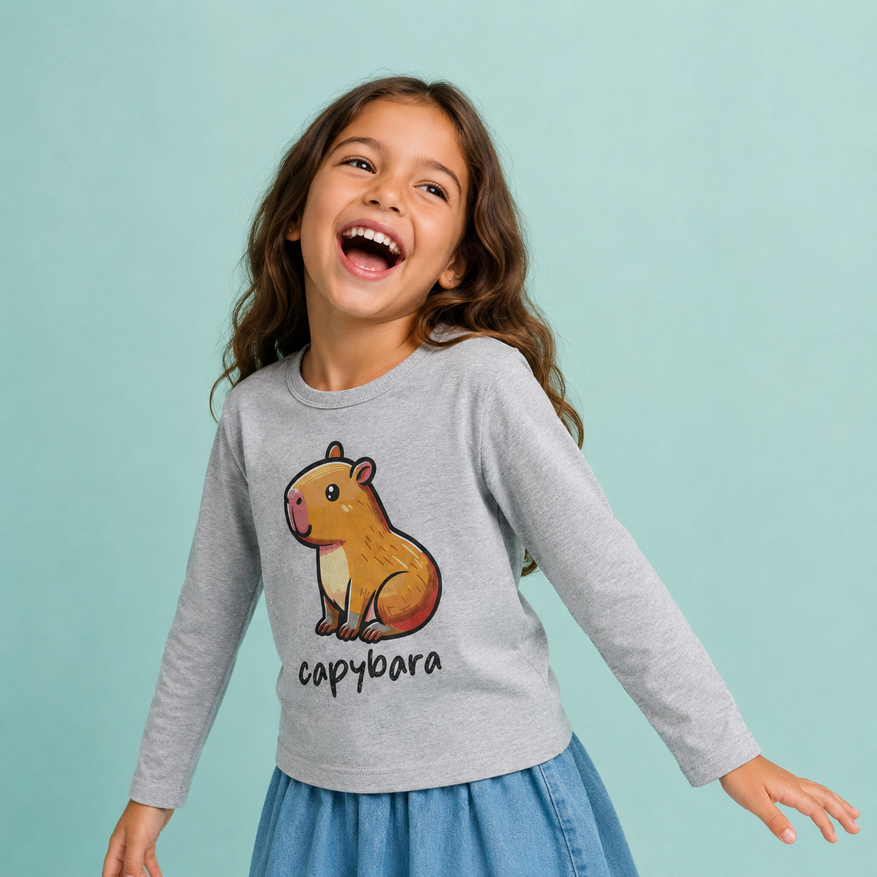 Remera Infantil Manga Larga Capibara