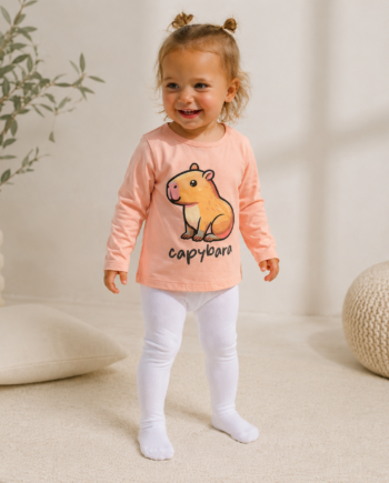 Media can can acanalada infantil blanca unisex