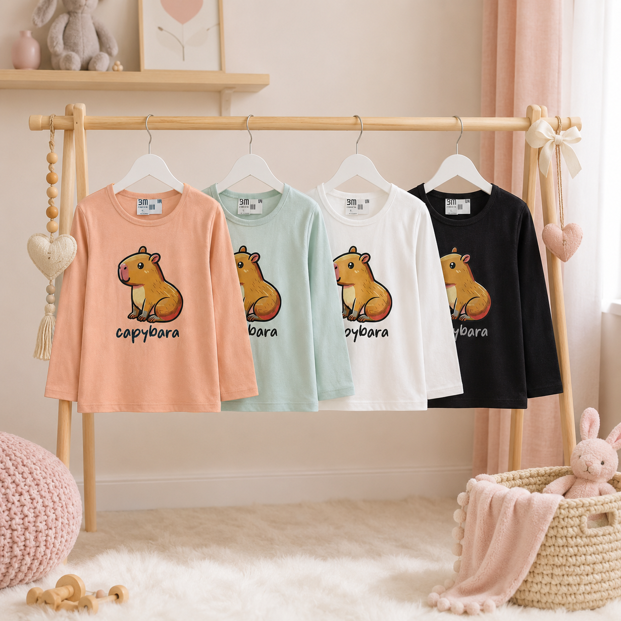 Remera Infantil Manga Larga Capibara