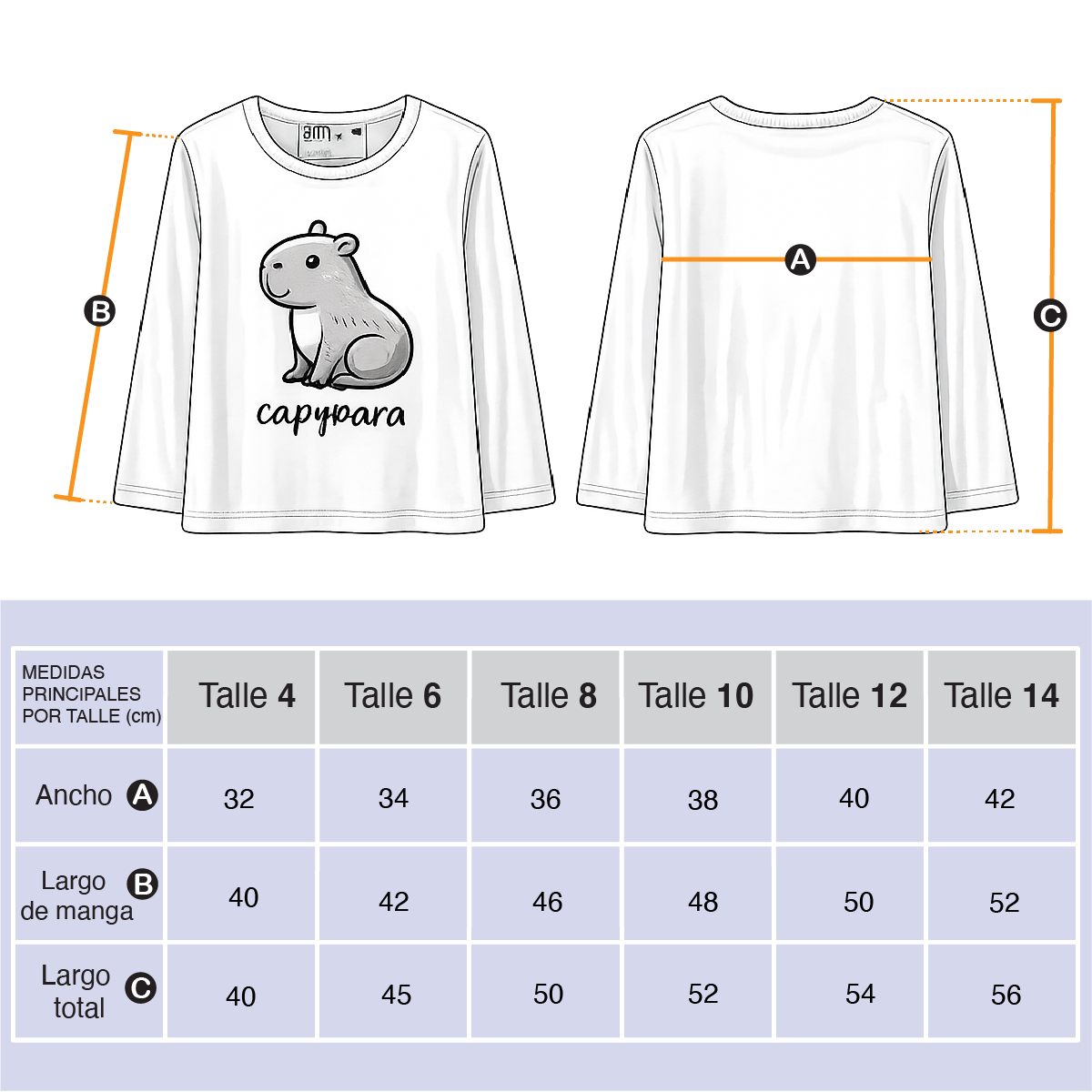 Remera Infantil Manga Larga Capibara