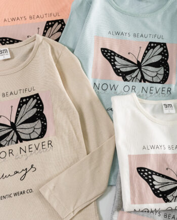 Camiseta Manga Larga "Butterfly Always"