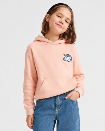 Buzo Unicornio crop con capucha